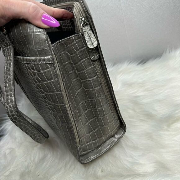 Liz Claiborne Crocodile Pewter Tote Bag - Picture 5 of 12